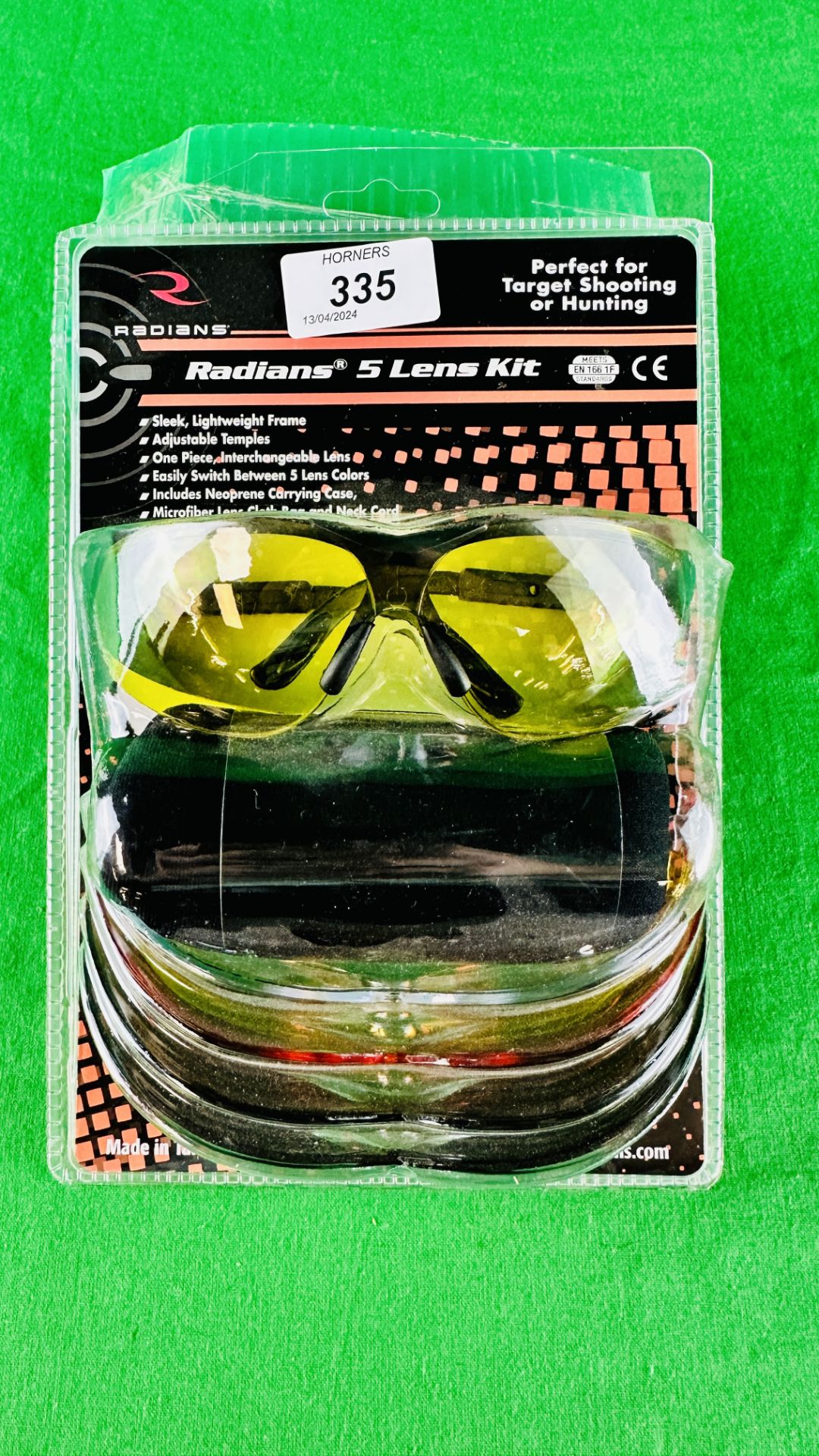 AS NEW PACK OF RADIANS SHOOTING GLASSES 5 LENS KIT