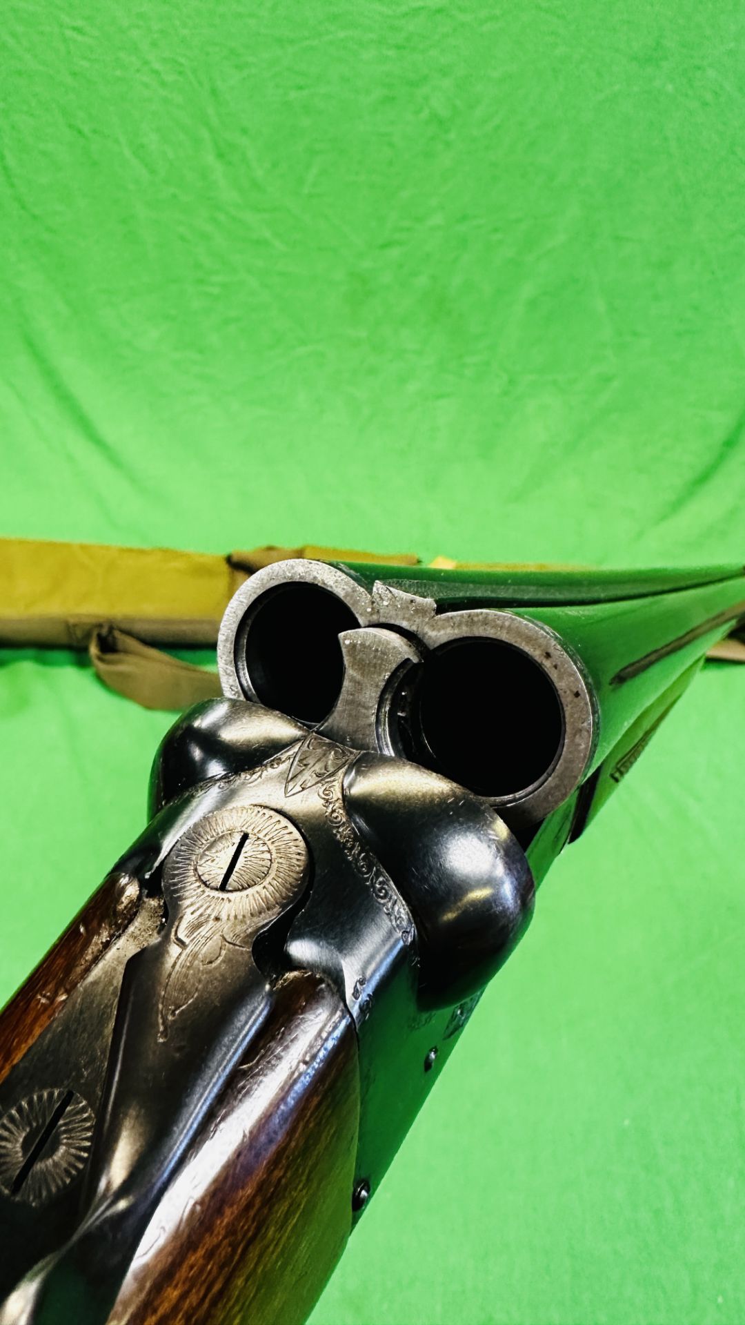 ZABALA 12 GAUGE SIDE BY SIDE SHOTGUN #192092 WITH GREEN PADDED GUN SLEEVE - (REF: 1452) - (ALL GUNS - Image 6 of 16