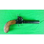 ANTIQUE BUCK PERCUSSION CAP PISTOL A/F CONDITION, LENGTH 18CM -COLLECTORS PIECE,