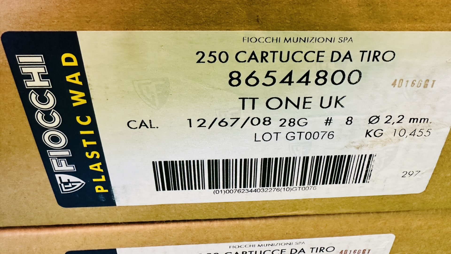 500 X FIOCCHI TT ONE 12 GAUGE 28G 8 SHOT PLASTIC WAD CARTRIDGES - (TO BE COLLECTED IN PERSON BY - Image 2 of 4