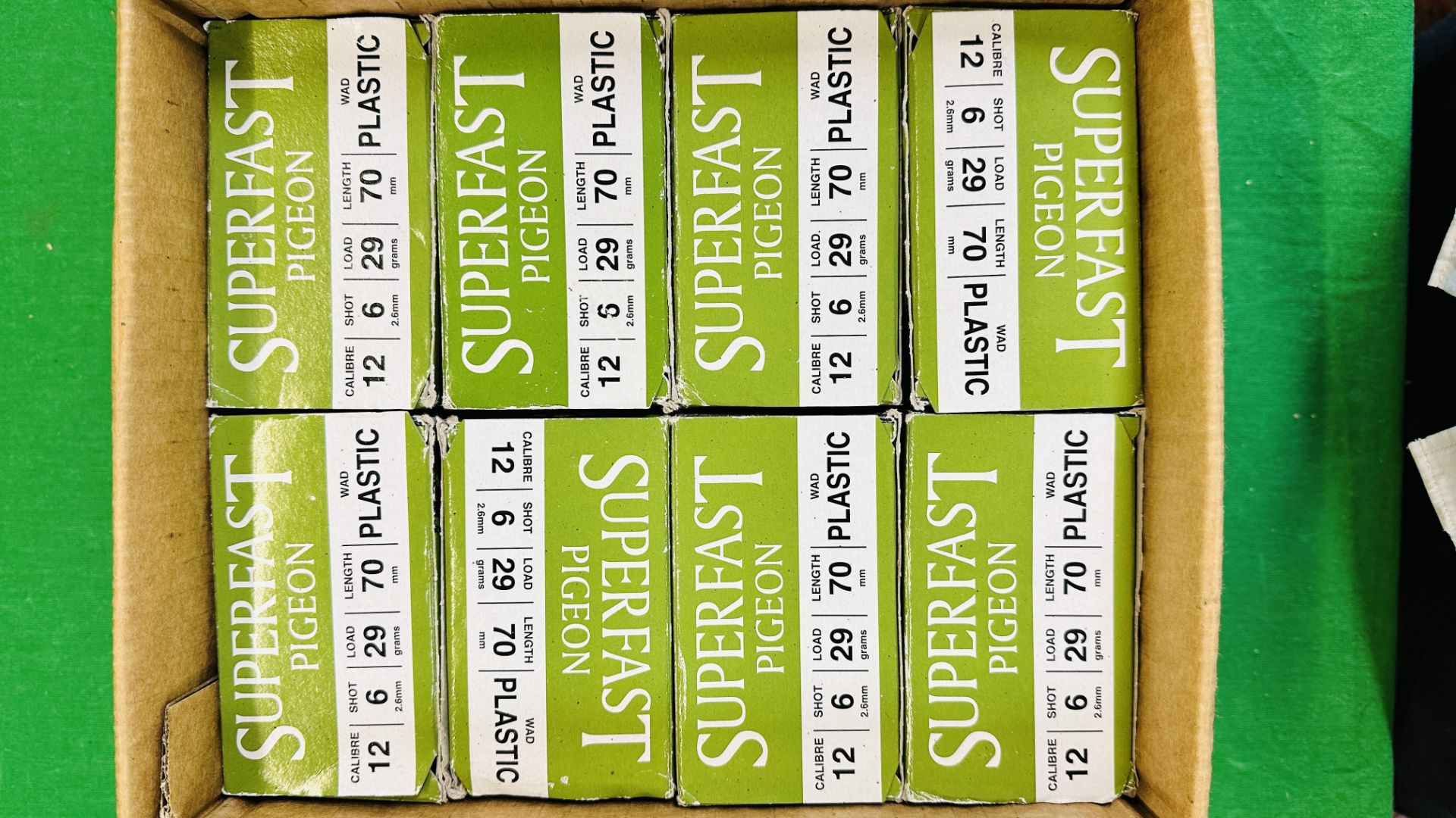 200 X HULL CARTRIDGE SUPERFAST PIGEON 12 GAUGE 29G 6 SHOT PLASTIC WAD CARTRIDGES - (TO BE COLLECTED