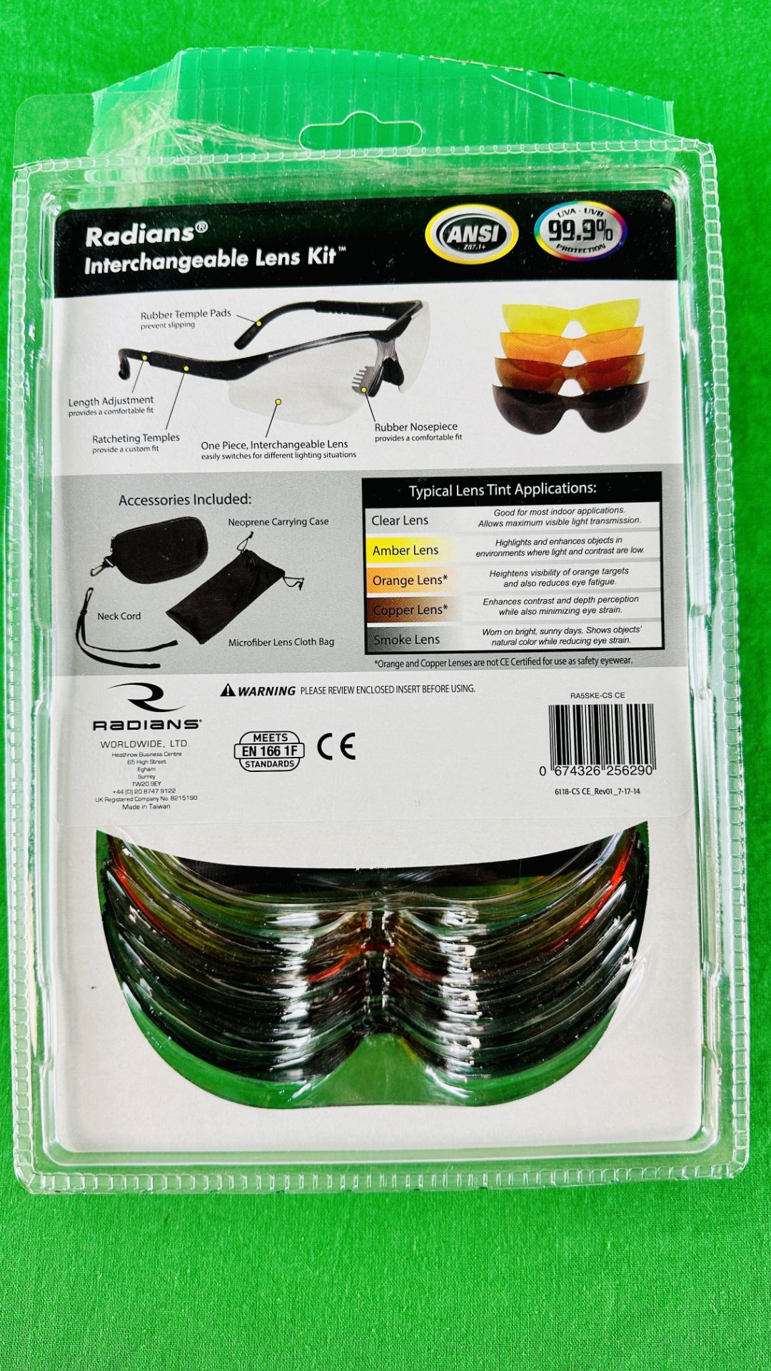 AS NEW PACK OF RADIANS SHOOTING GLASSES 5 LENS KIT - Image 2 of 2