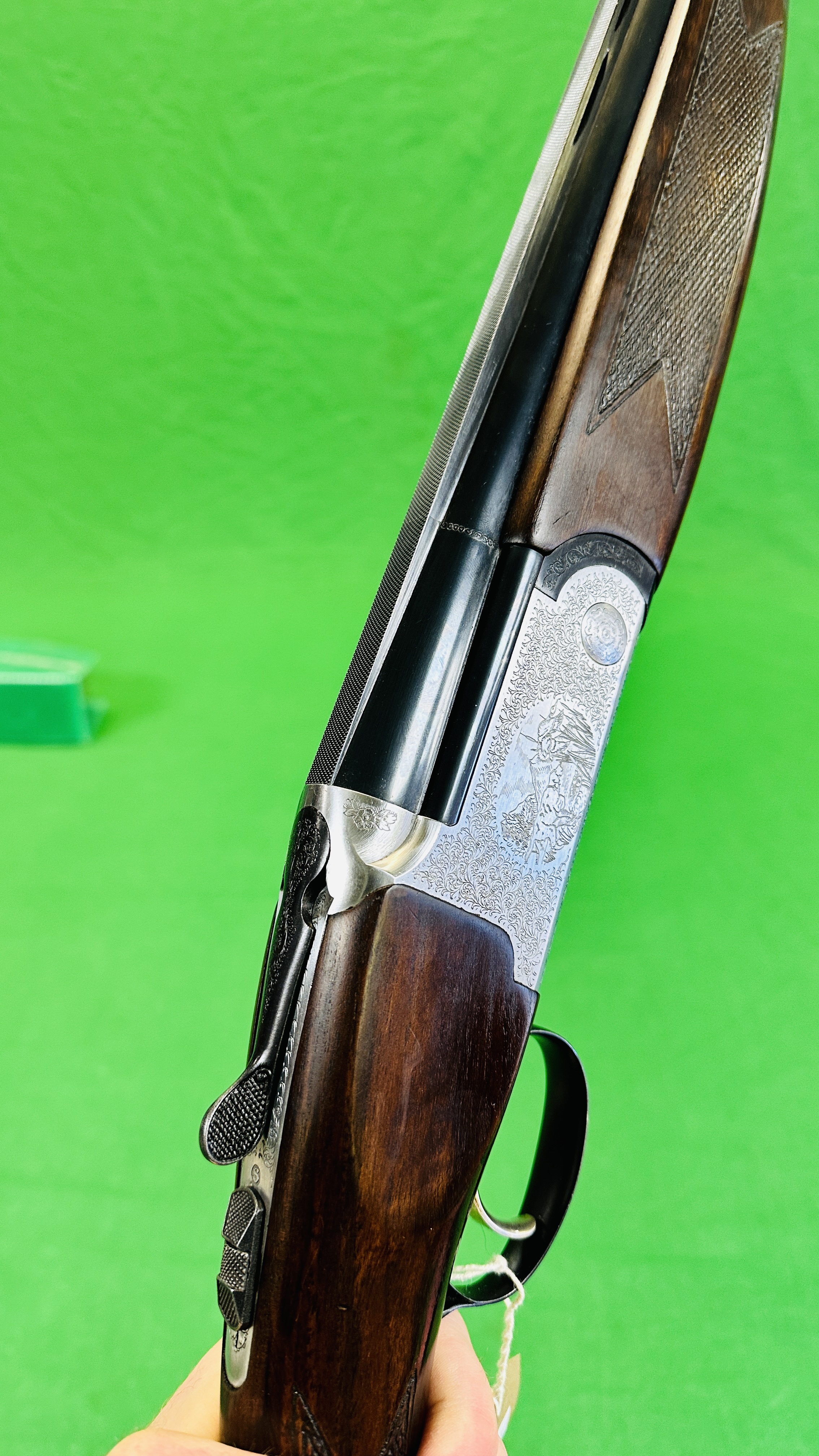 LINCOLN 12 BORE OVER AND UNDER SHOTGUN #54598, 271/2 " BARRELS, MULTI CHOKE, EJECTOR, - Image 15 of 17