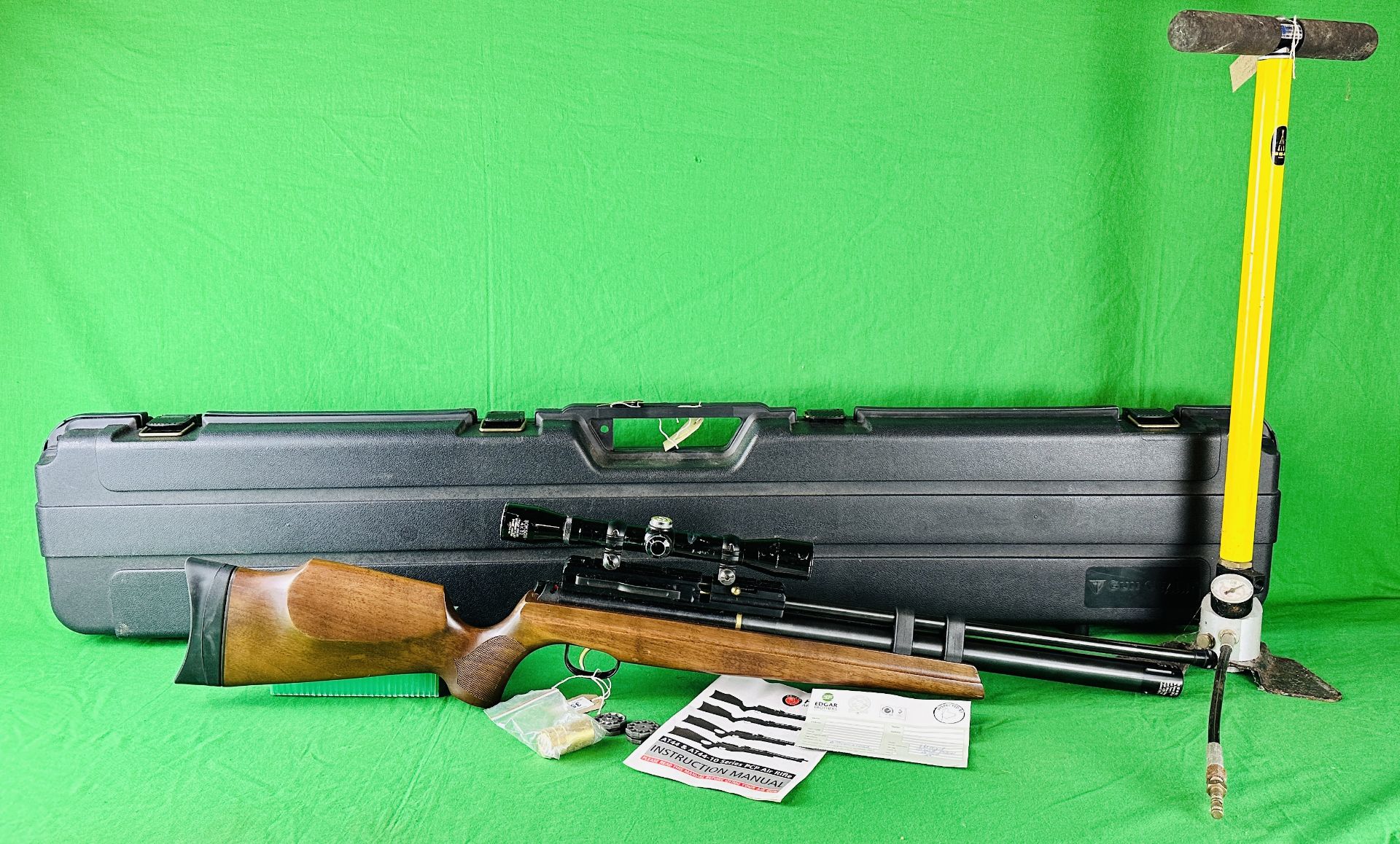 HATSAN AT44-10 PCP MULTI SHOT SIDE LEVER AIR RIFLE, COMPLETE WITH TWO 10 SHOT MAGAZINES,