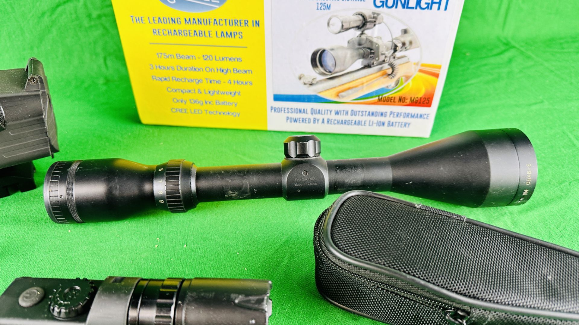 PULSAR DIGISIGHT RIFLE SCOPE, N550, BATTERY, CHARGER, PULSAR IR FLASHLIGHT L-808 - UNTESTED, - Image 7 of 10