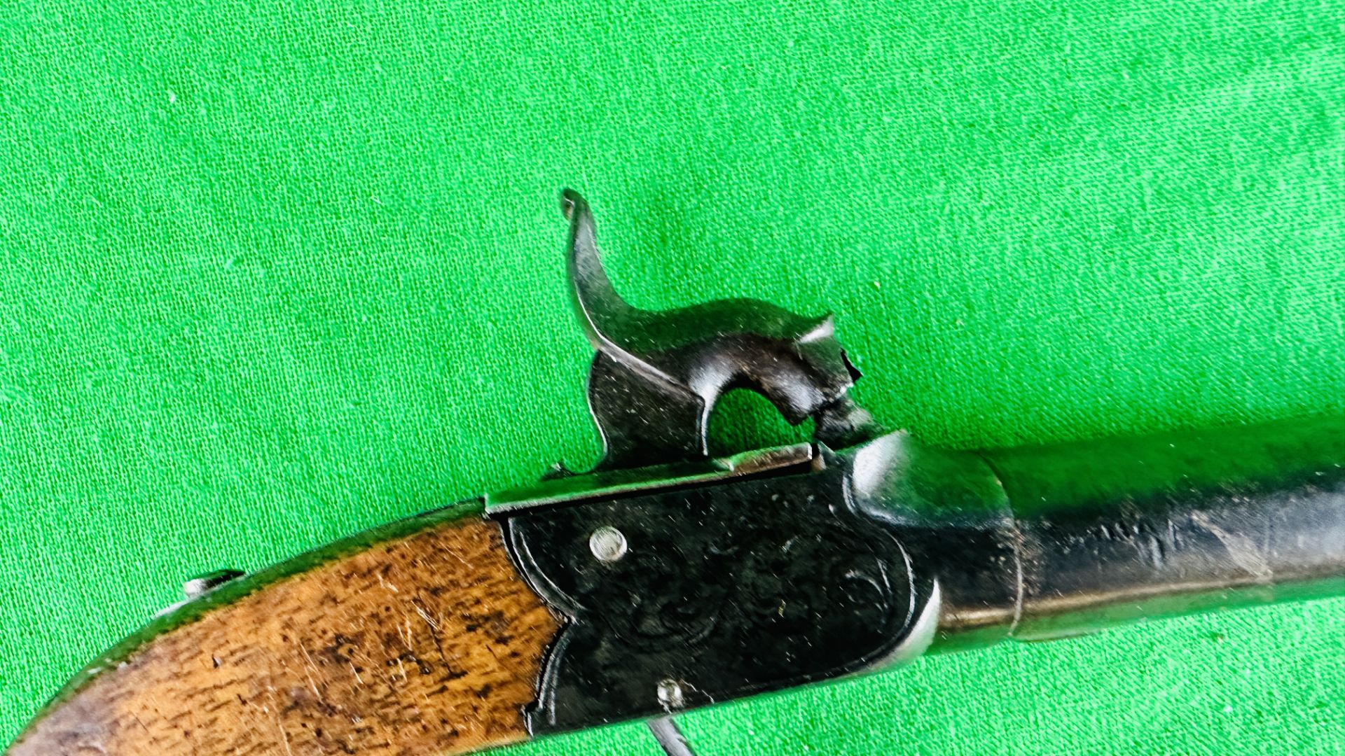 ANTIQUE BUCK PERCUSSION CAP PISTOL A/F CONDITION, LENGTH 18CM -COLLECTORS PIECE, - Image 8 of 15