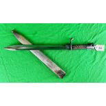 WWI GERMAN STAHLBLUME BAYONET WITH SCABBARD - NO POSTAGE OR PACKING AVAILABLE.