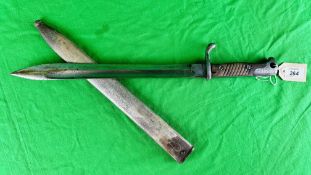 WWI GERMAN STAHLBLUME BAYONET WITH SCABBARD - NO POSTAGE OR PACKING AVAILABLE.