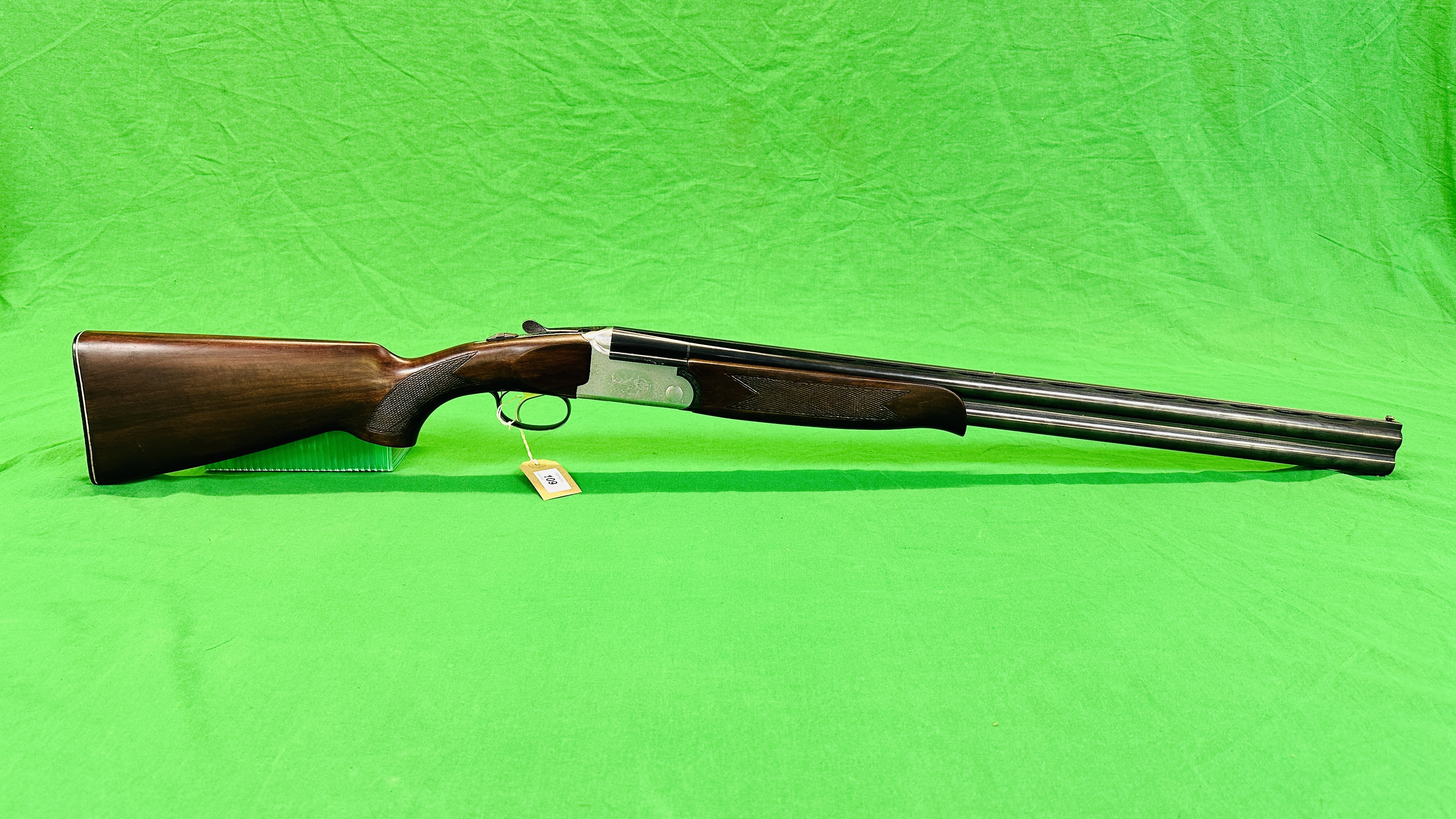 LINCOLN 12 BORE OVER AND UNDER SHOTGUN #54598, 271/2 " BARRELS, MULTI CHOKE, EJECTOR,