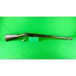 ANTIQUE PERCUSSION CAP MUZZLE LOADING SHOTGUN WITH LOADING ROD -COLLECTORS PIECE,