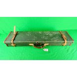 A BRADY LEATHER BOUND CANVAS MOTORING CASE PLUS CONTENTS TO INCLUDE CLEANING RODS, BARREL LOCKS,