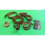 BOX CONTAINING GOOD QUALITY LEATHER CARTRIDGE BELTS / BULLET BELTS INCLUDING MARGETT, 12G,