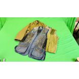 3 PIECES OF SHOOTING CLOTHING TO INCLUDE GRASS ROOTS MOLE SKIN WAISTCOAT,