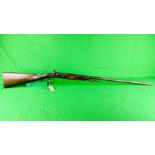 A SINGLE BARREL HAMMER ACTION SHOTGUN MUZZLE LOADING - NO POSTAGE OR PACKING AVAILABLE.