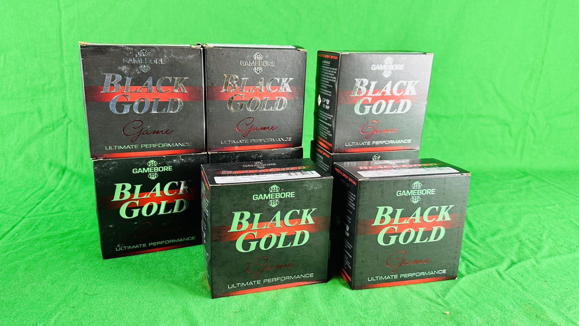 200 X GAMEBORE BLACK GOLD 12 GAUGE 4 SHOT 36GM FIBRE WAD CARTRIDGES - (TO BE COLLECTED IN PERSON