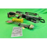 BARNETT "VENGANCE" COMPOUND CROSSBOW COMPLETE WITH THREE CARBON FIBRE CROSSBOW BOLTS, QUIVER,