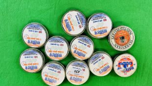 9 X TINS MILBRO 9.5MM GLASS BB's + TWO TINS .