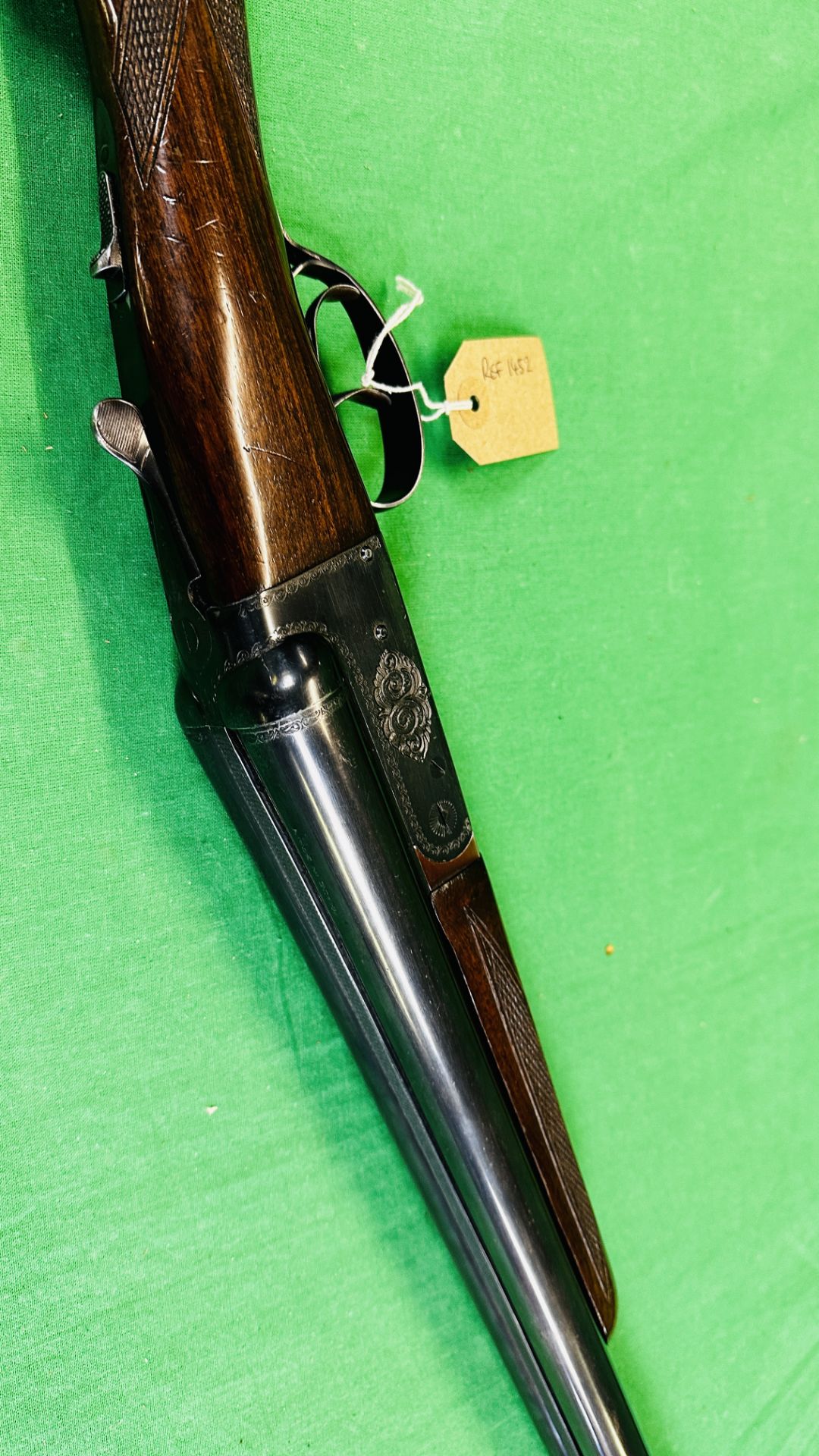ZABALA 12 GAUGE SIDE BY SIDE SHOTGUN #192092 WITH GREEN PADDED GUN SLEEVE - (REF: 1452) - (ALL GUNS - Image 14 of 16