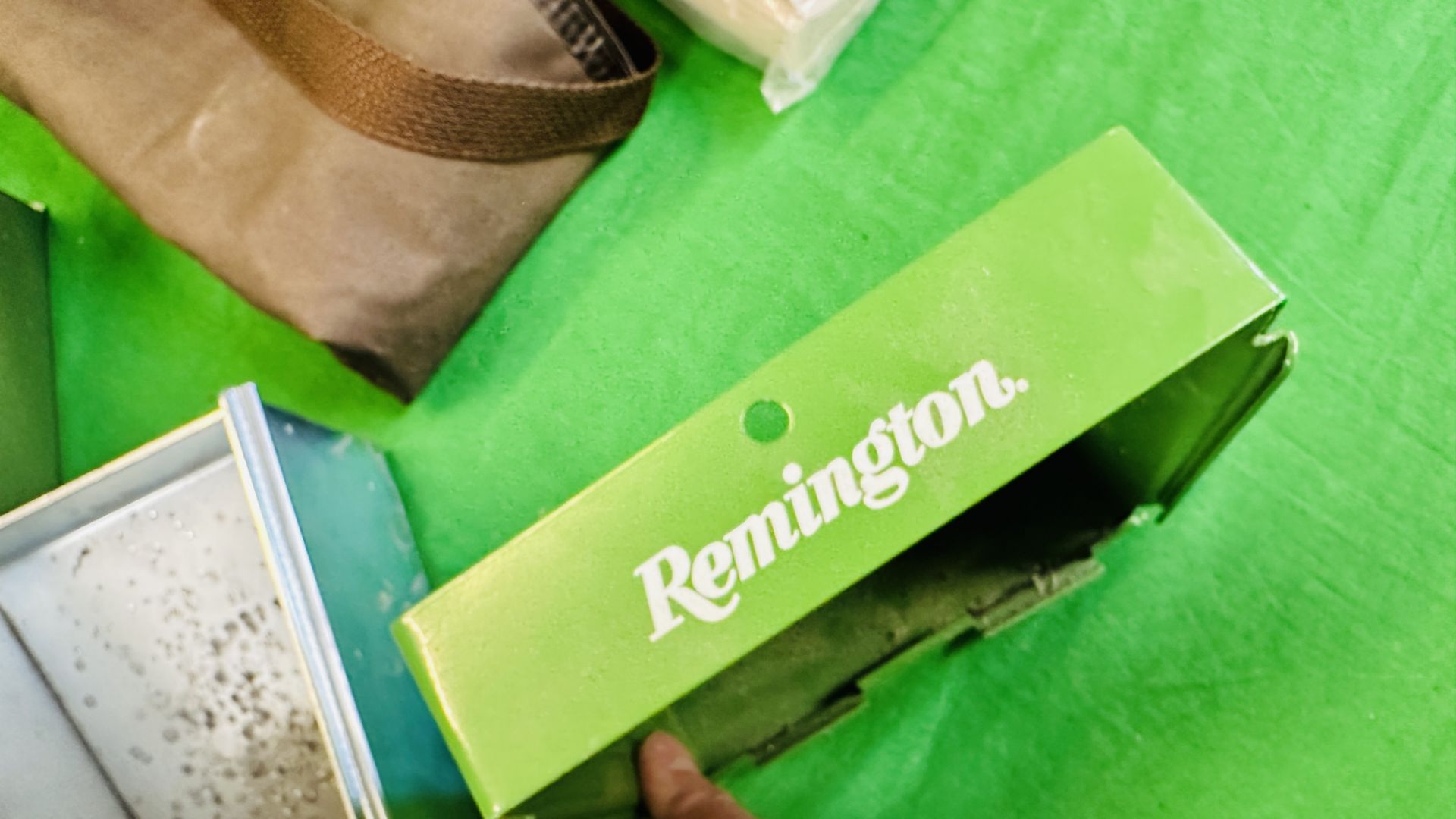 THREE METAL AIR GUN TARGET STANDS INCLUDING REMINGTON + GUN SLEEVE. - Image 9 of 9