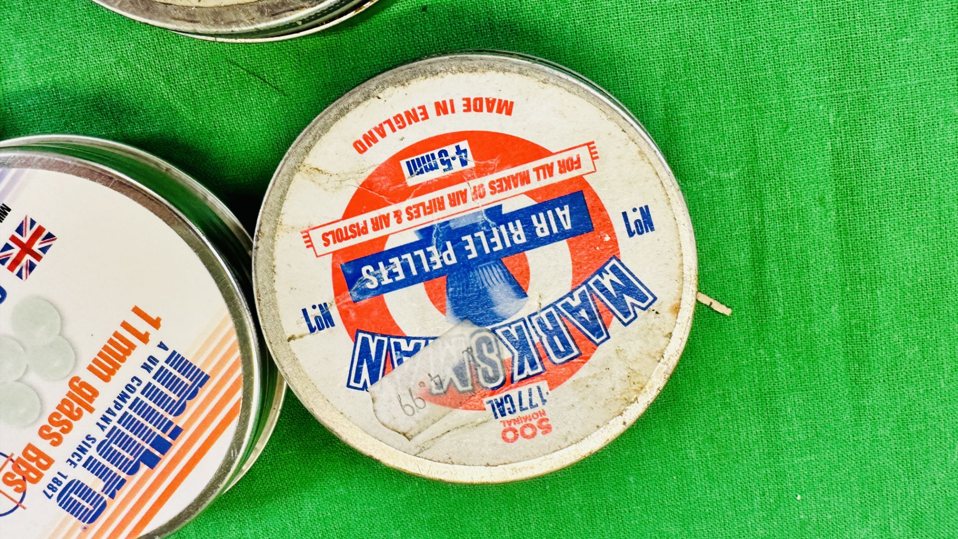 9 X TINS MILBRO 9.5MM GLASS BB's + TWO TINS . - Image 4 of 4