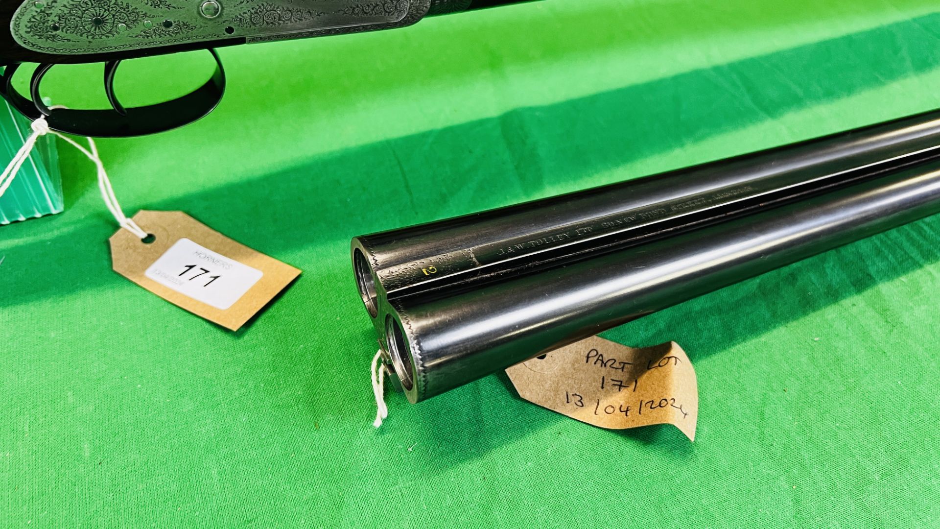 12 BORE TOLLEY SIDE BY SIDE SHOTGUN #8670, 28" BARRELS (2 3/4" CHAMBER), EJECTOR, - Image 9 of 37