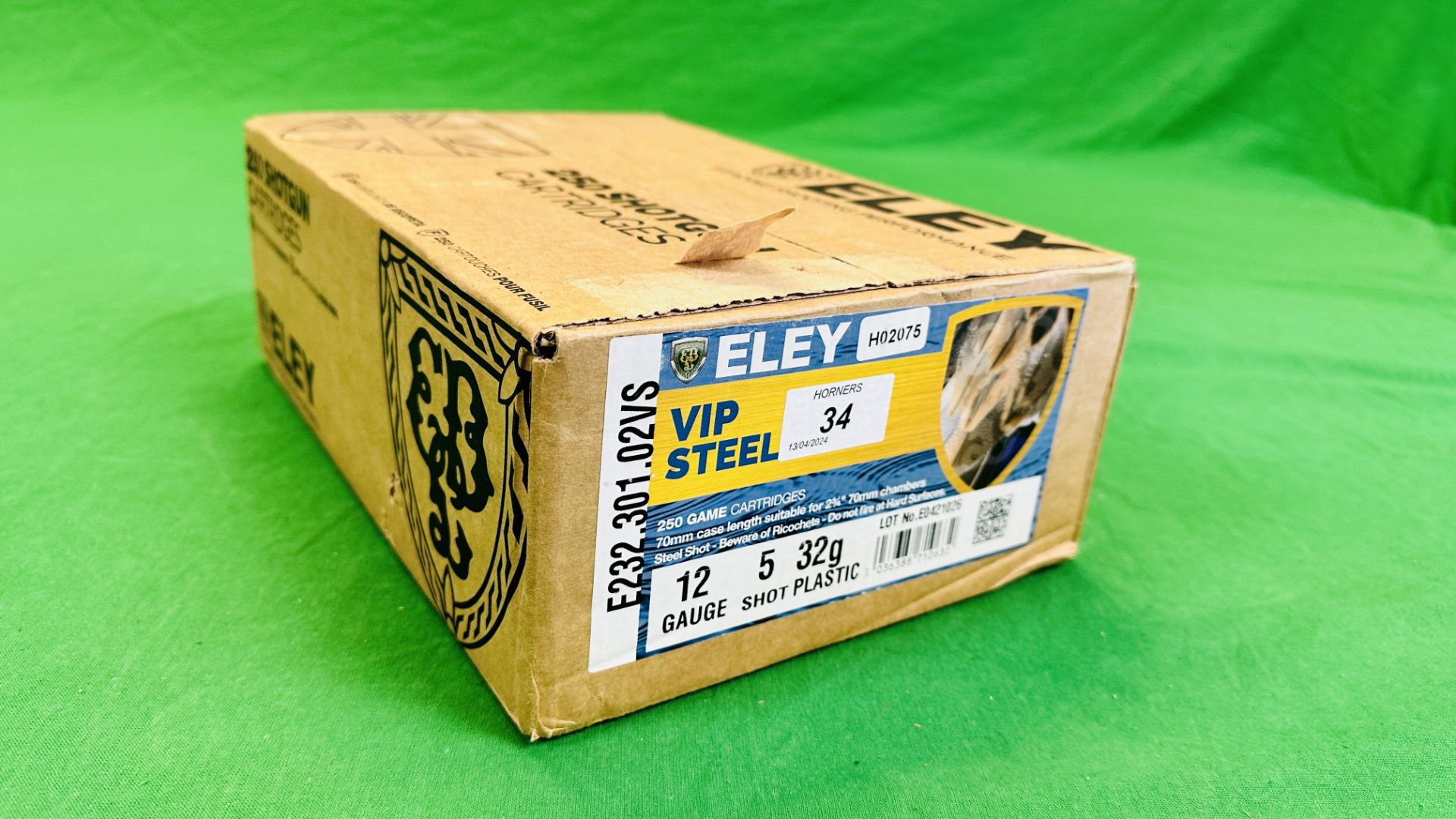 250 X ELEY VIP STEEL 12 GAUGE 32G 5 SHOT PLASTIC WAD CARTRIDGES - (TO BE COLLECTED IN PERSON BY