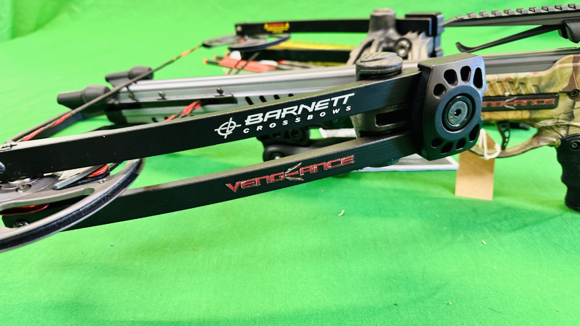BARNETT "VENGANCE" COMPOUND CROSSBOW COMPLETE WITH THREE CARBON FIBRE CROSSBOW BOLTS, QUIVER, - Image 22 of 35