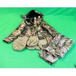 A SOLOGNAC XXL 3 IN 1 CAMOUFLAGE SHOOTING COAT ALONG WITH A PAIR OF MERGER XL CAMOUFLAGE TROUSERS