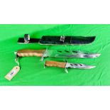 A LARGE HUNTING KNIFE,