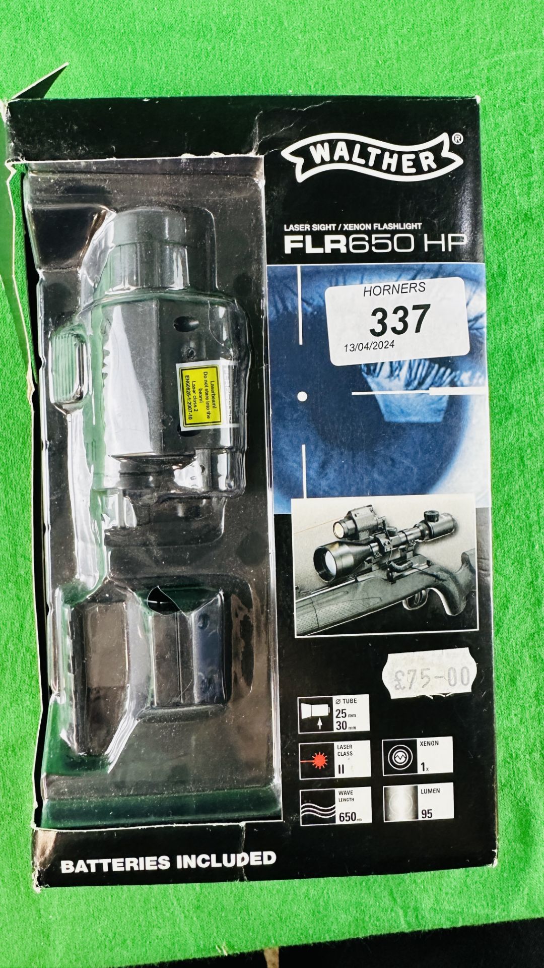 A BOXED WALTHER FLR650HP LASER SIGHT/XEON FLASHLIGHT