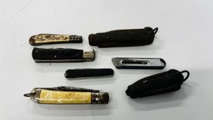 A GROUP OF 7 VARIOUS VINTAGE POCKET KNIVES - NO POSTAGE OR PACKING.