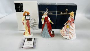 A GROUP OF THREE BOXED ROYAL DOULTON FIGURINES TO INCLUDE PRETTY LADY EVE HN4866,
