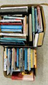 EIGHT BOXES OF MIXED BOOKS INCLUDING MACHINES, COLLECTING, ANTIQUES, GARDENING, REFERENCE, MUSICAL,