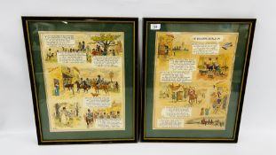 TWO FRAMED PARRY COLOURED PRINTS THE BARBER SURGEON.