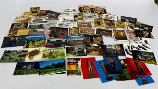 A GROUP OF POSTCARDS TO INCLUDE MANY EXAMPLES RELATING TO TOBACCO.