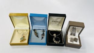 GROUP OF SILVER JEWELLERY TO INCLUDE 3 PAIRS OF PENDANT EARRINGS,