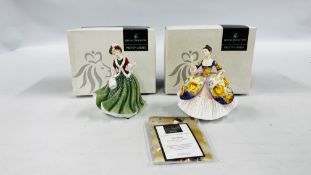 TWO ROYAL DOULTON FIGURINES TO INCLUDE CHRISTMAS DAY HN4757 AND CHRISTINE HN4930 BOXED WITH
