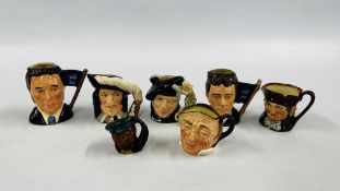 A GROUP OF SEVEN ROYAL DOULTON CHARACTER JUGS TO INCLUDE MICHAEL DOULTON D6808, TAM O'SHANTER D6636,