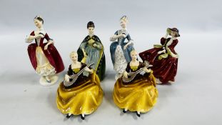 A GROUP OF SIX ROYAL DOULTON FIGURINES TO INCLUDE MASQUERADE HN2251, PREMIERE HN2343,