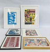 GROUP OF FRAMED ADVERTISING AND MODERN (R) ART PRINTS INCLUDING THE BRITISH ISLES SEA REGIONS,