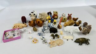 AN EXTENSIVE COLLECTION OF PIG ORNAMENTS TO INCLUDE ART GLASS AND STUDIO POTTERY EXAMPLES.