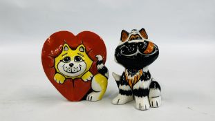 TWO LORNA BAILEY CATS DELICIOUS AND ANOTHER BEARING SIGNATURES, H 13CM.
