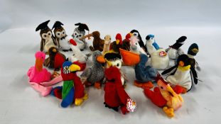 A COLLECTION OF 22 ASSORTED TY BEANIE BIRDS TO INCLUDE SMARTER, LOOSY, JAKE, STILTS ETC.