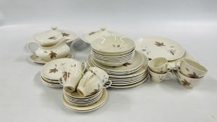 46 PIECES OF ROYAL DOULTON TUMBLING LEAVES DINNER WARE.