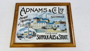 A FRAMED AND MOUNTED (R) ADNAMS & CO. LTD BREWERS POSTER.