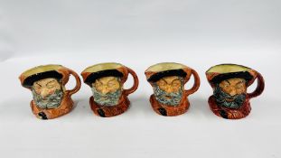 A GROUP OF FOUR ROYAL DOULTON CHARACTER JUGS TO INCLUDE FALSTAFF D6287.