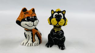 TWO LORNA BAILEY CATS TANGO AND BA BEARING SIGNATURES, H 12CM.