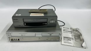 A SHARP DV-RW260H VCR/DVD RECORDER COMBINATION OPERATION MANUAL AND REMOTE + PACIFIC MODEL PV204