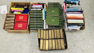 THREE BOXES OF BOOKS TO INCLUDE 18 VOLUMES OF THE WORKS OF R.