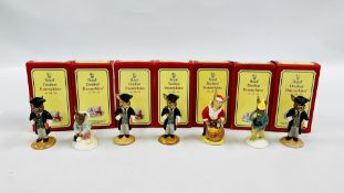 A COLLECTION OF SEVEN ASSORTED ROYAL DOULTON BUNNYKINS FIGURES TO INCLUDE SCHOOLMASTER,